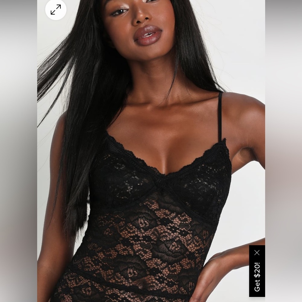 Lulus Dedicated Black Lace Bodysuit